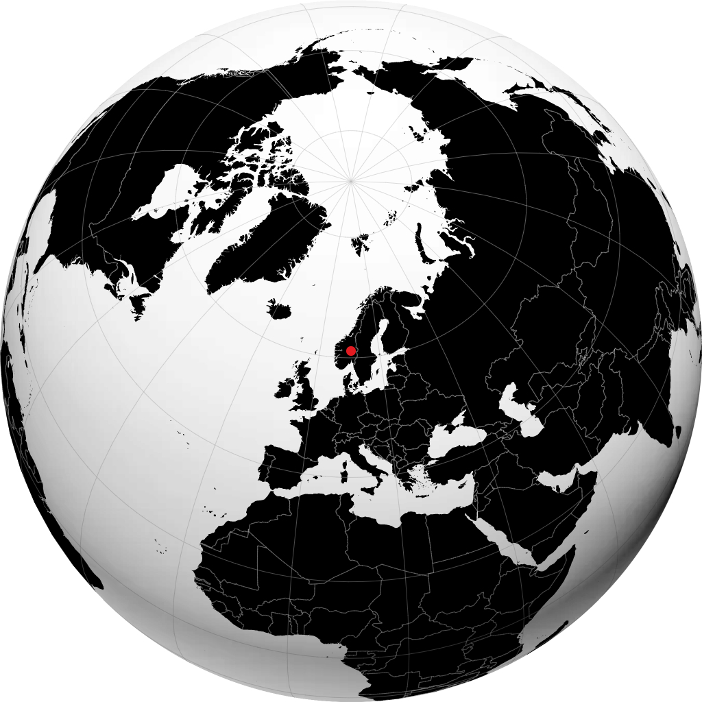 Lillehammer auf dem Globus