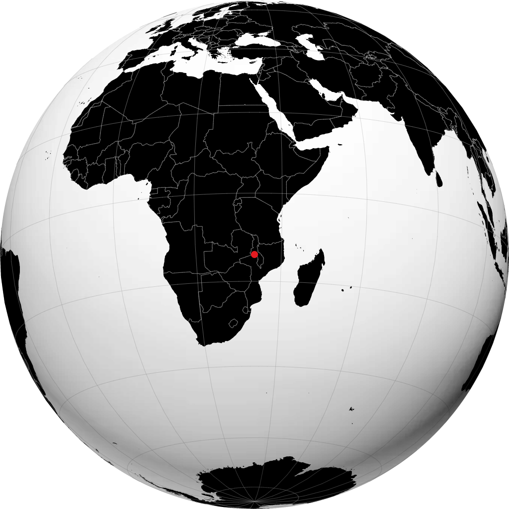 Lilongwe auf dem Globus