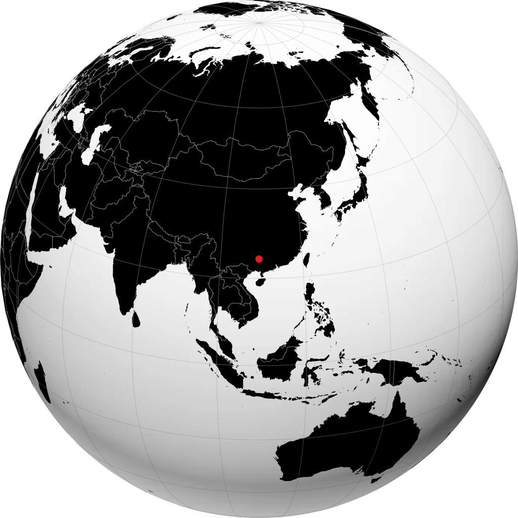 Liuzhou auf dem Globus