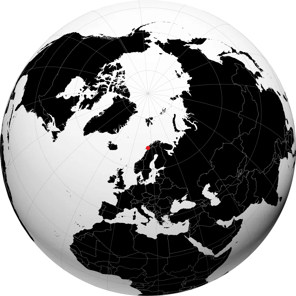 Lødingen auf dem Globus