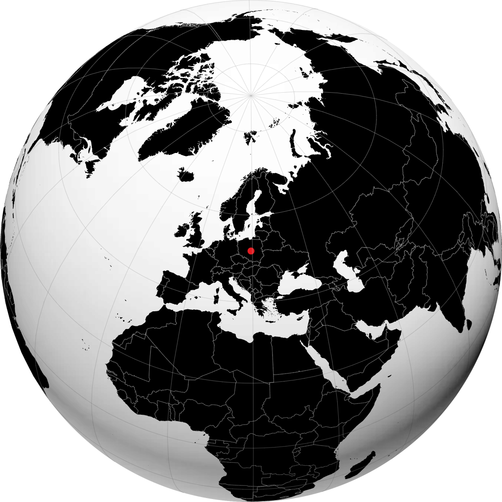 Łódź auf dem Globus