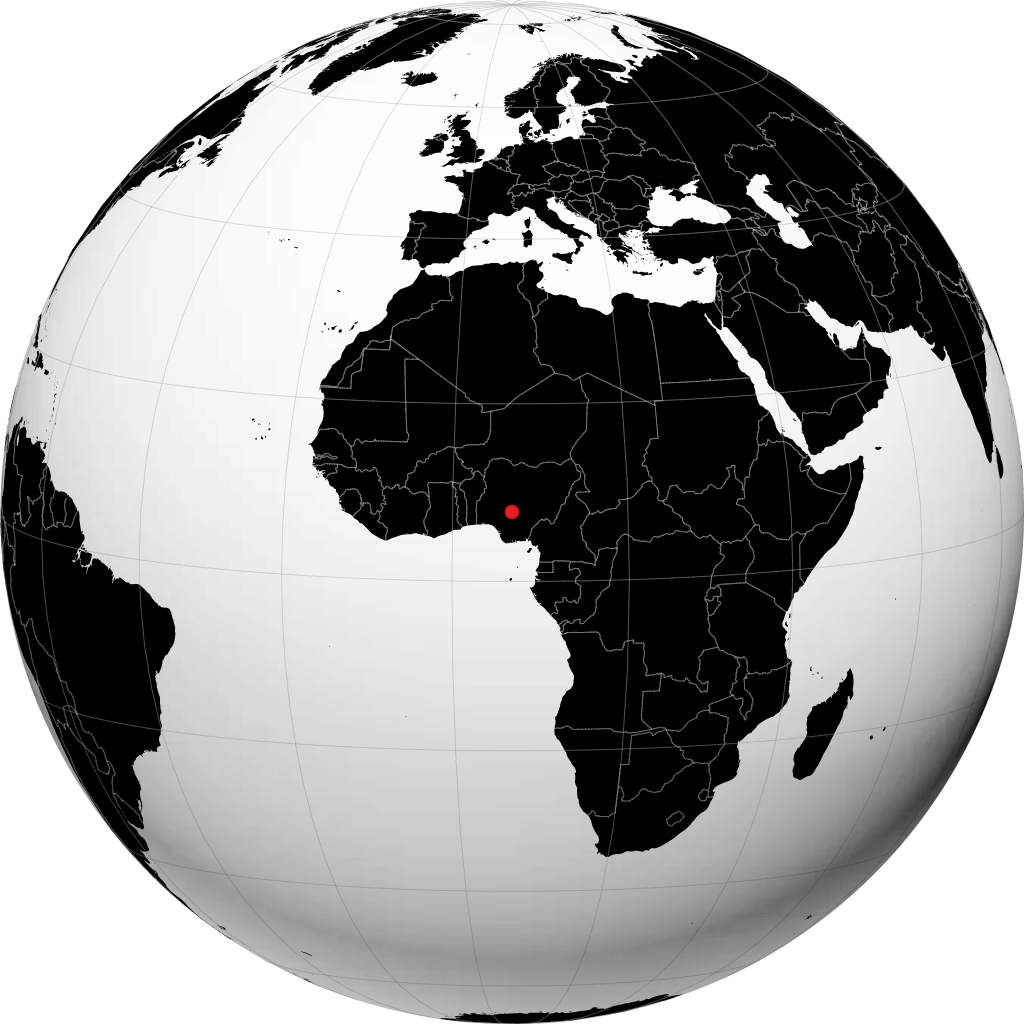 Lokoja auf dem Globus