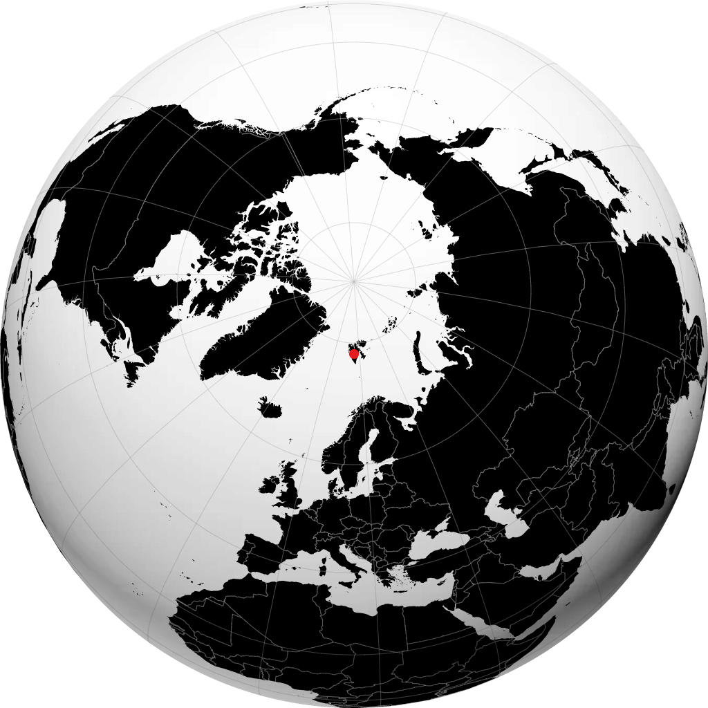 Longyearbyen auf dem Globus