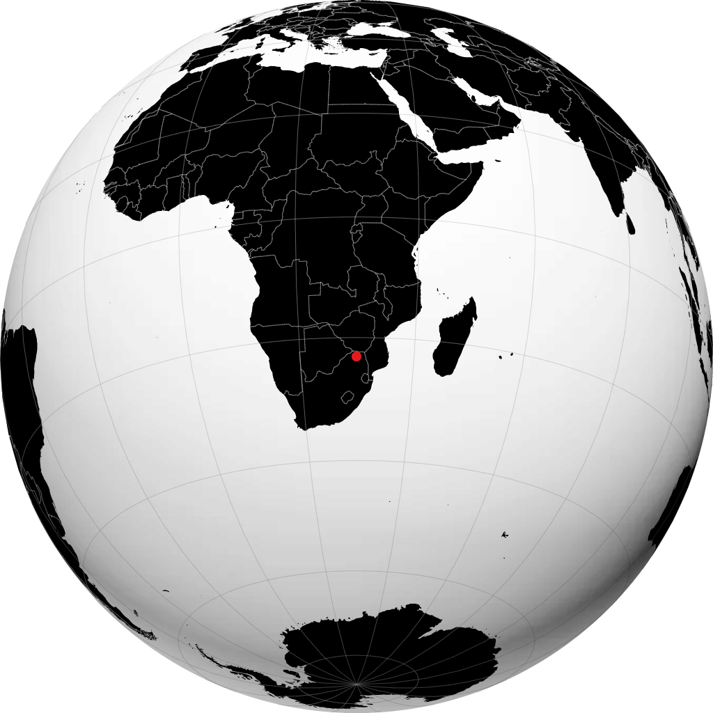 Louis Trichardt auf dem Globus