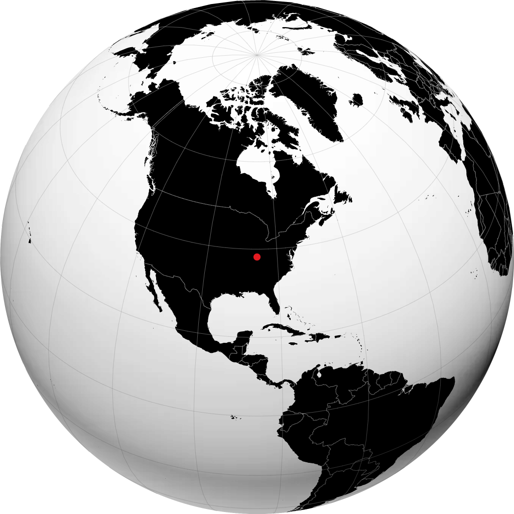 Louisville auf dem Globus