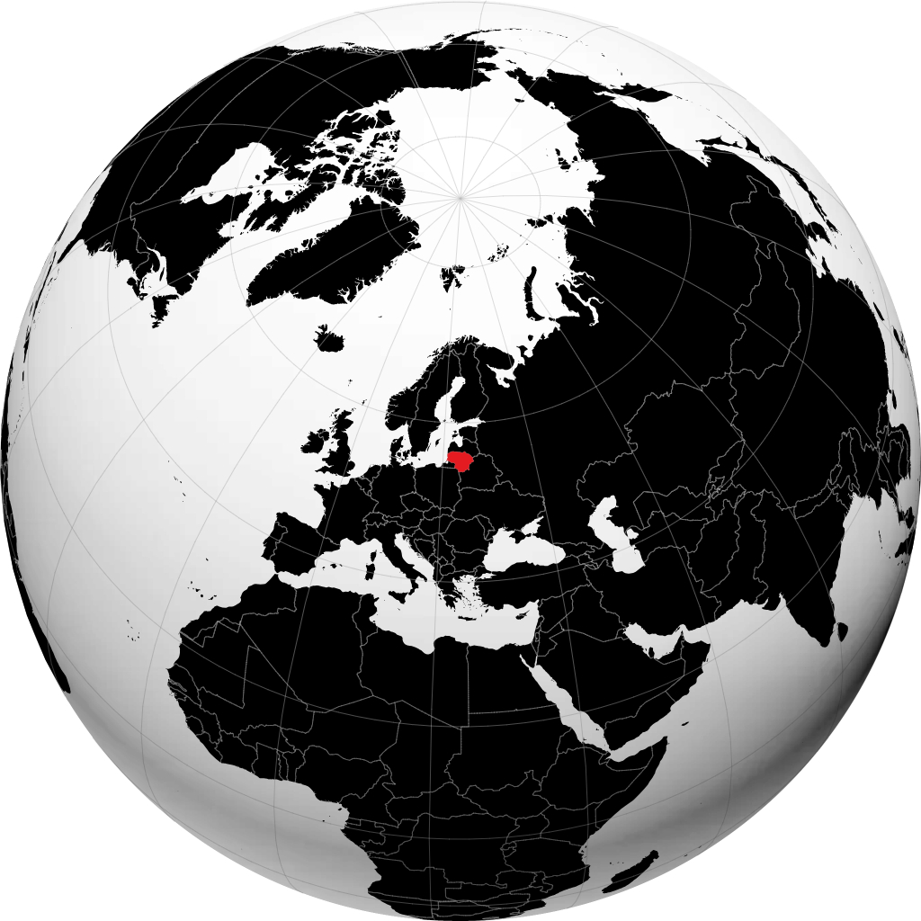 Litauen auf dem Globus