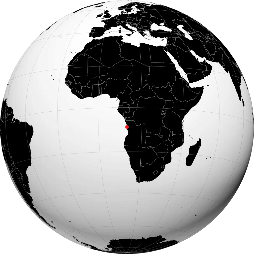 Luanda auf dem Globus