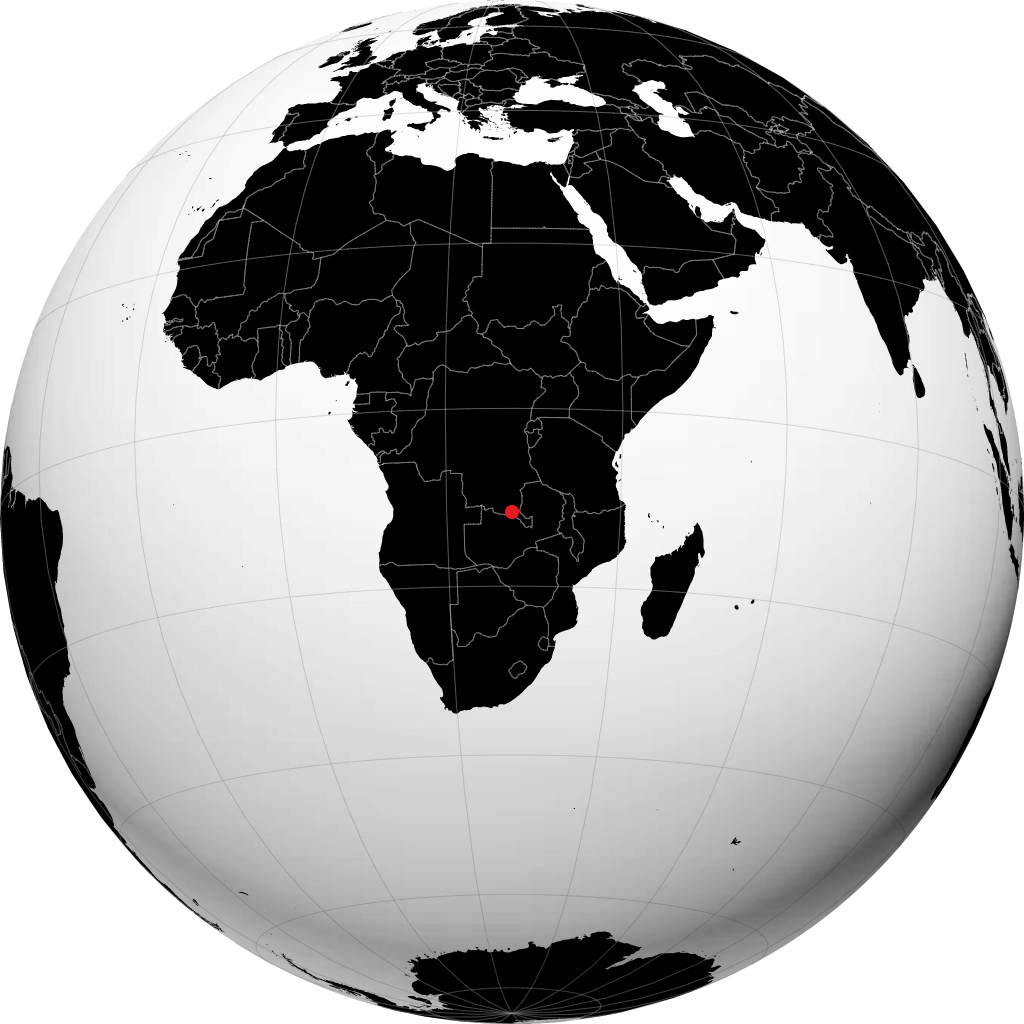 Lubumbashi auf dem Globus