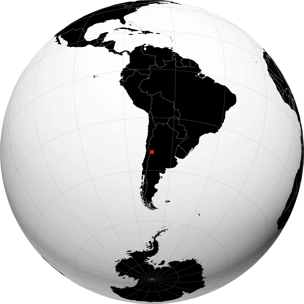 Luján de Cuyo auf dem Globus