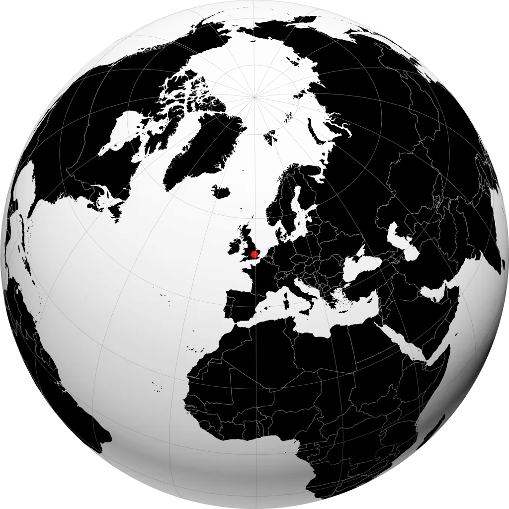 Luton auf dem Globus