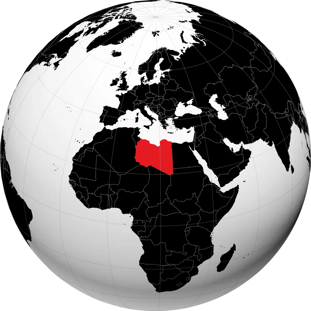 Libyen auf dem Globus