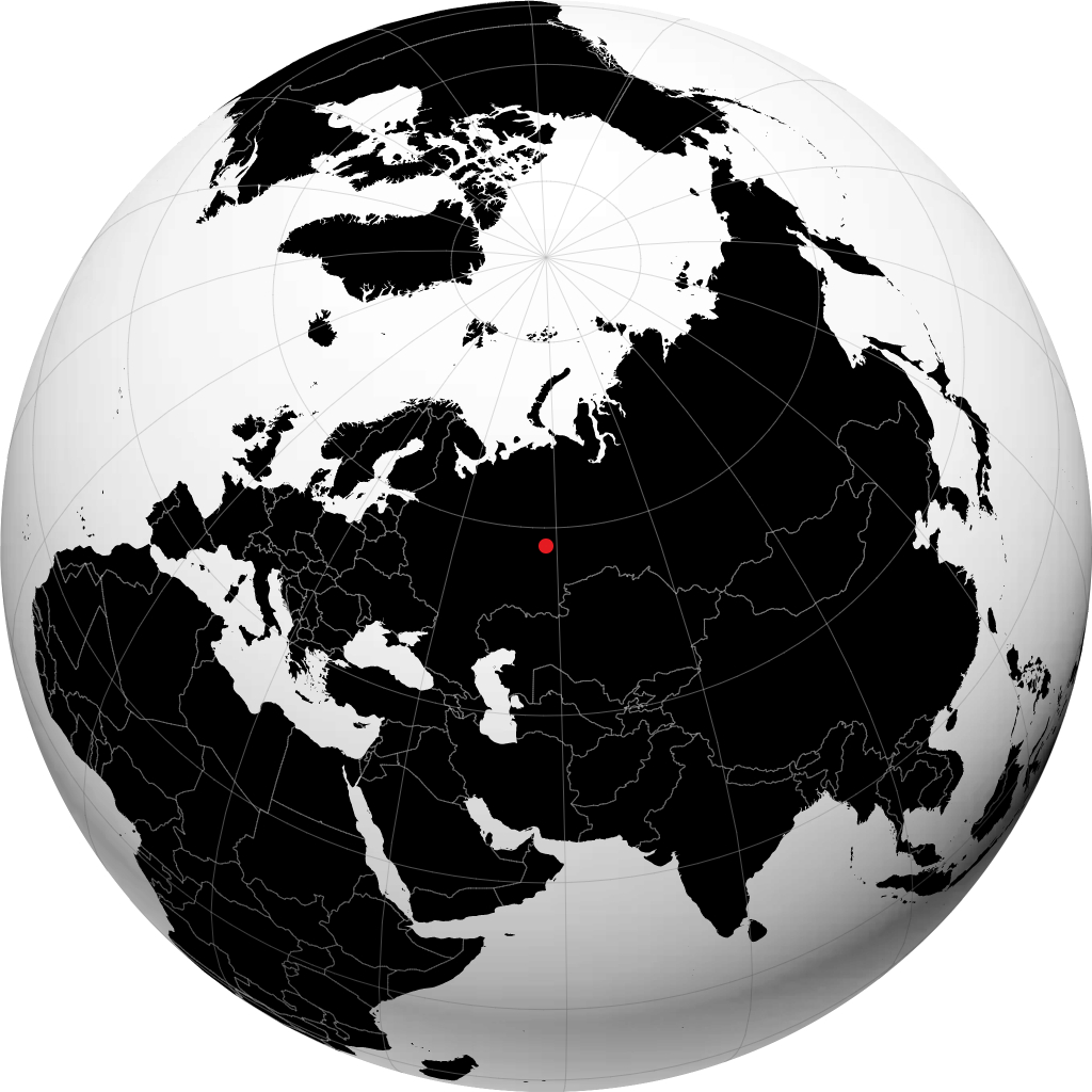 Lysva auf dem Globus