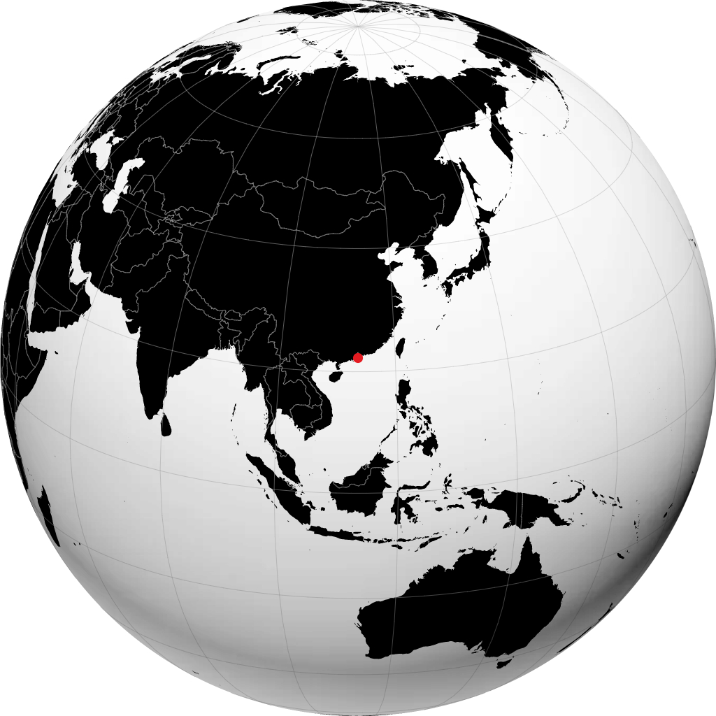 Macau auf dem Globus