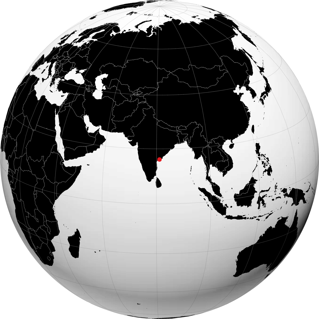 Machilipatnam auf dem Globus