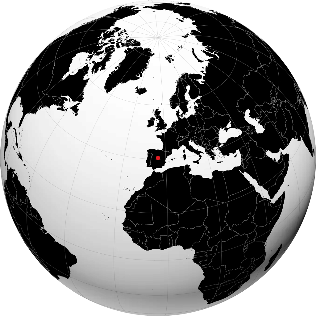 Madrid auf dem Globus