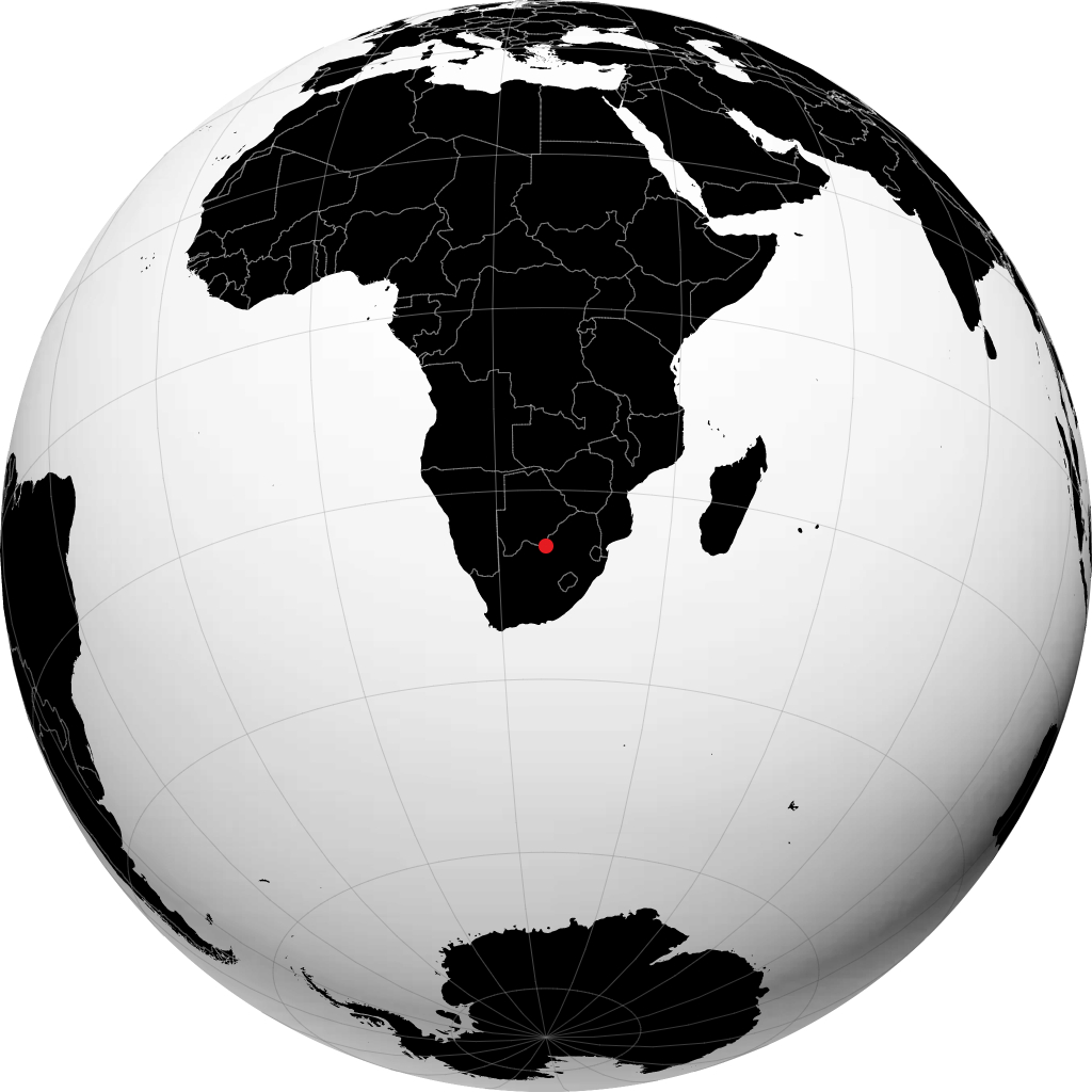 Mafikeng auf dem Globus