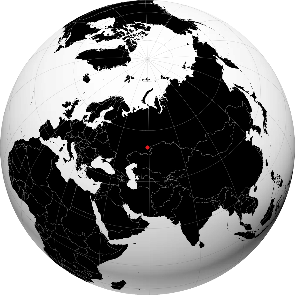 Magnitogorsk auf dem Globus