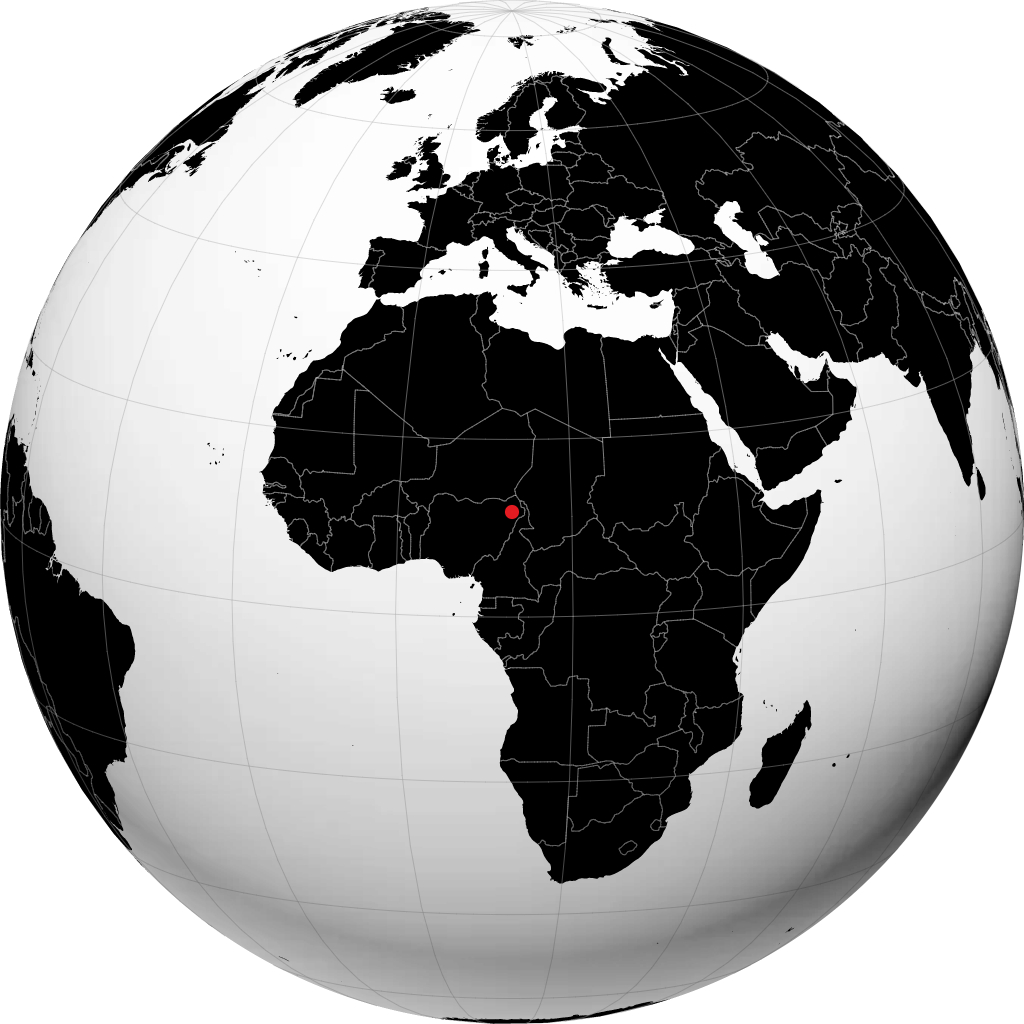 Maiduguri auf dem Globus