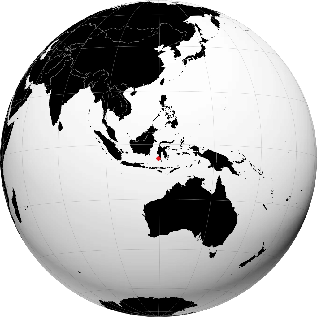 Makassar auf dem Globus