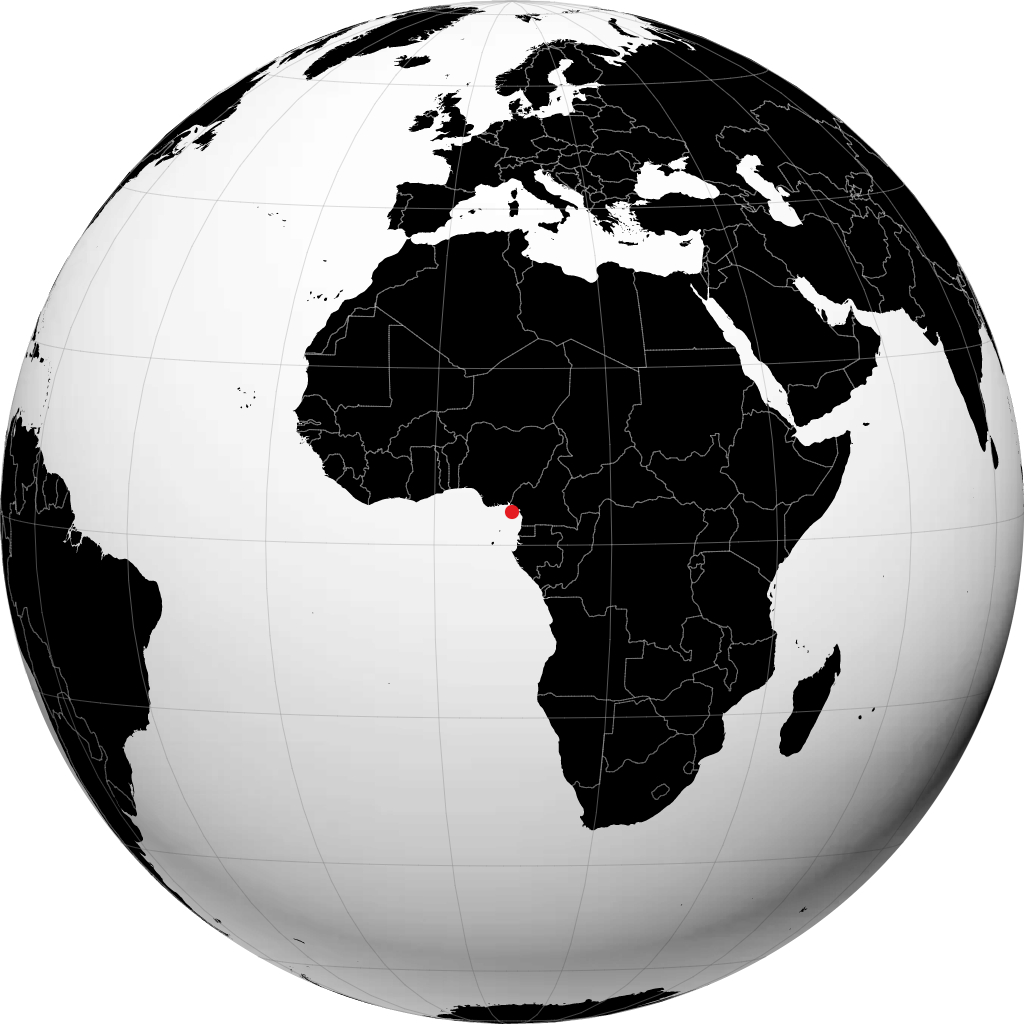 Malabo auf dem Globus