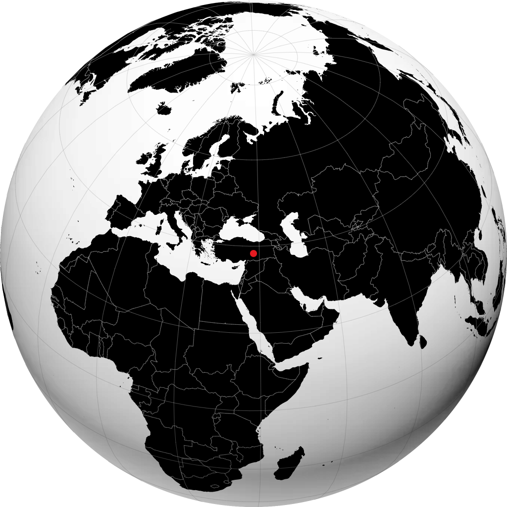 Malatya auf dem Globus