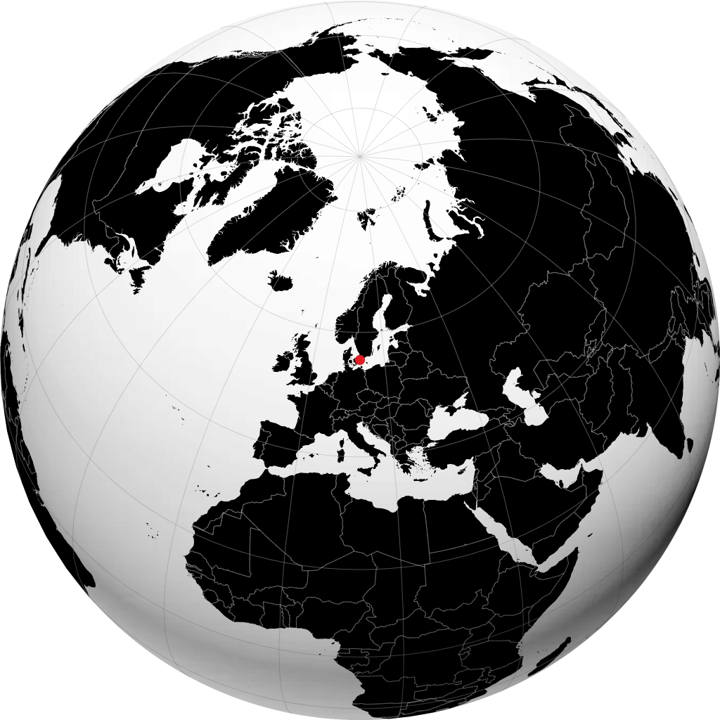 Malmö auf dem Globus
