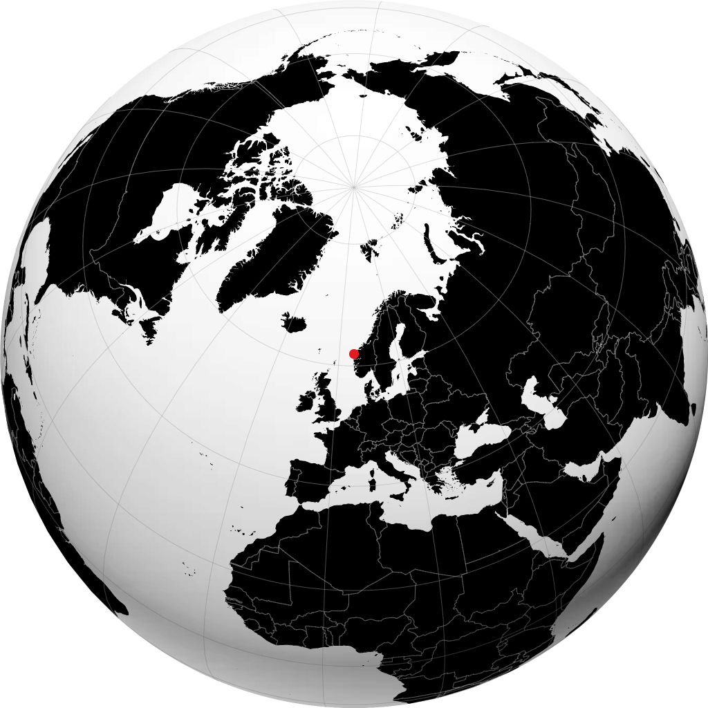Måløy auf dem Globus