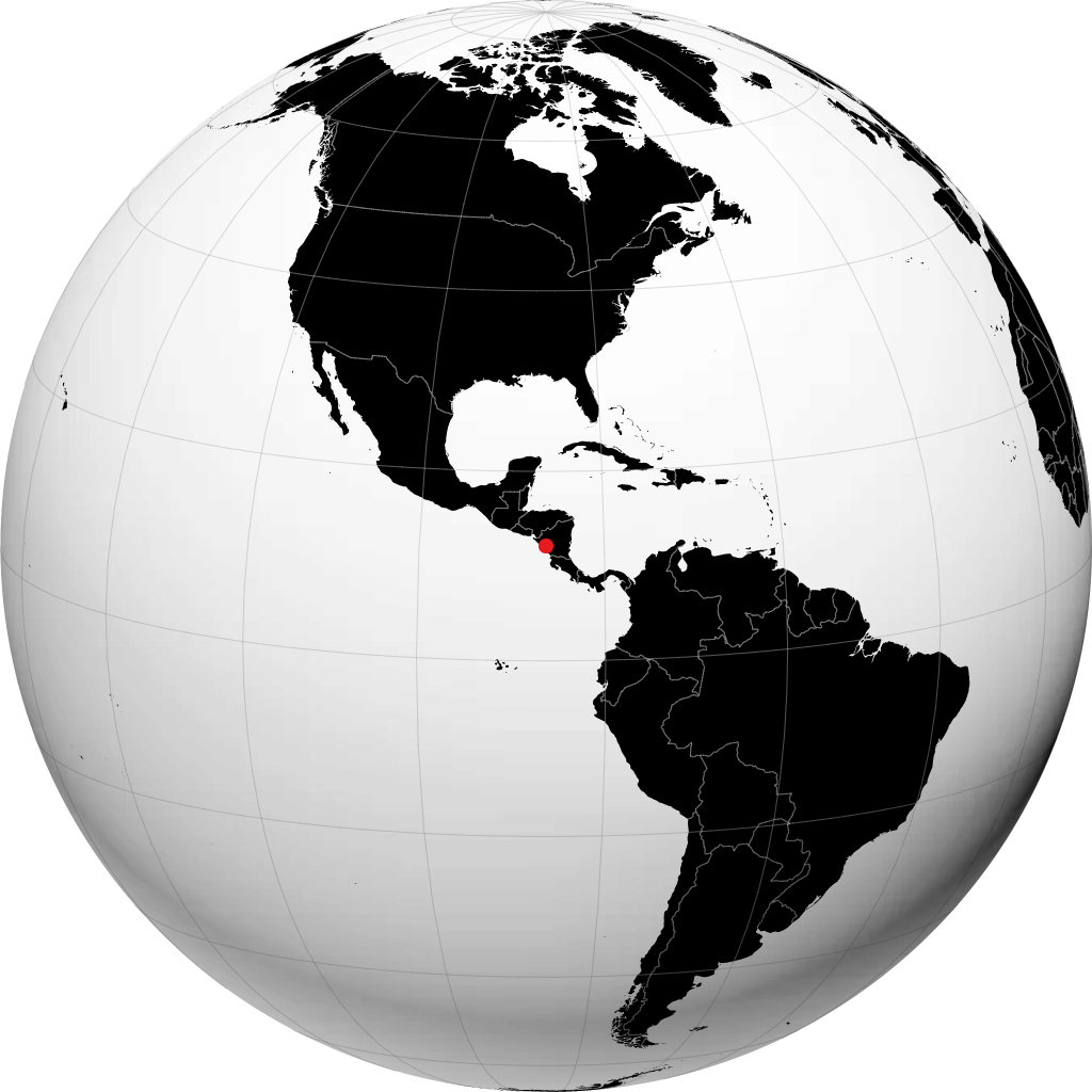 Managua auf dem Globus