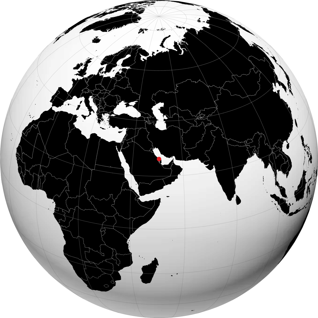 Manama auf dem Globus