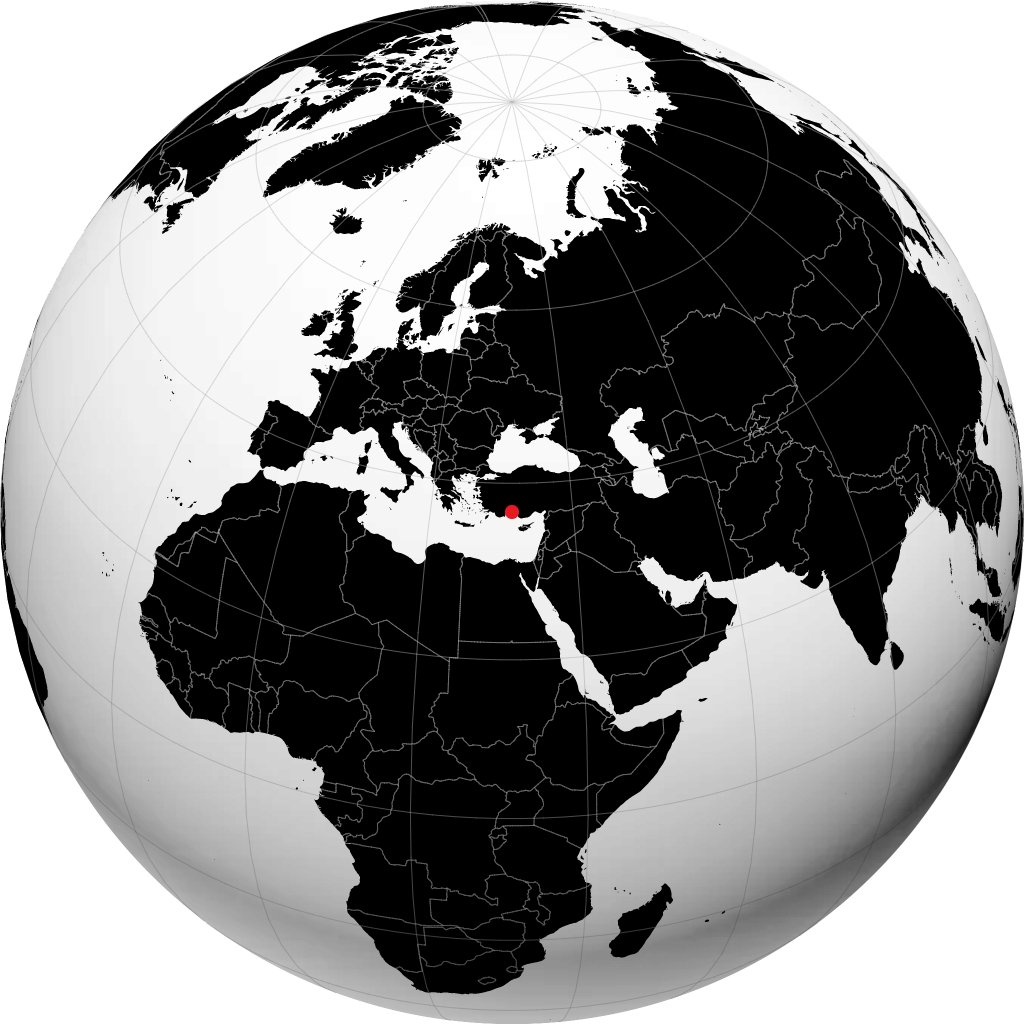 Manavgat auf dem Globus