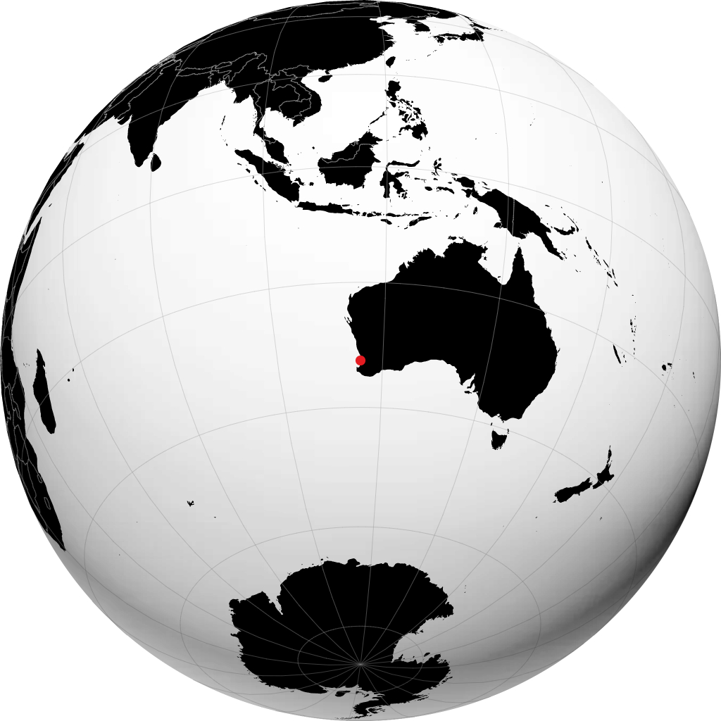 Mandurah auf dem Globus