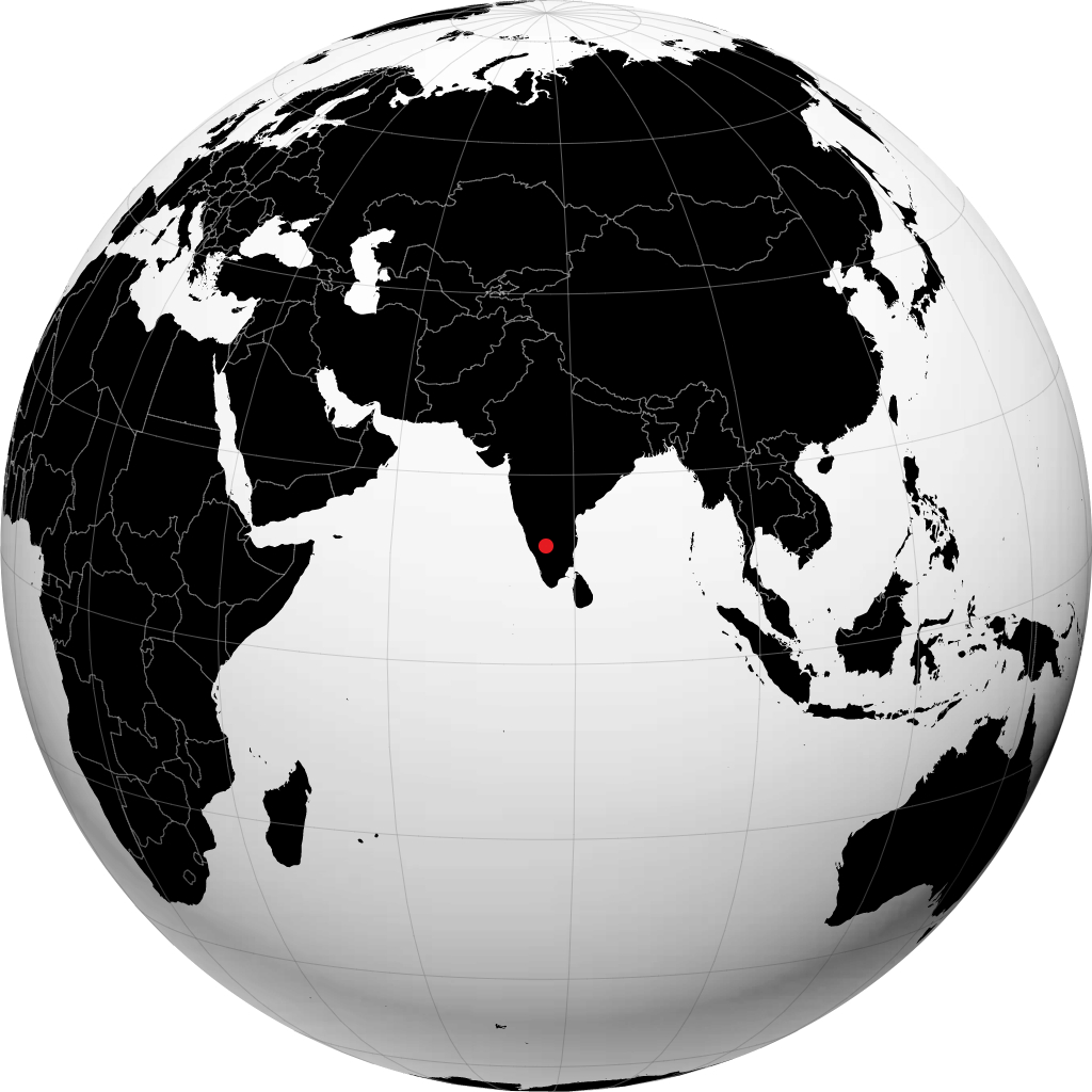 Mandya auf dem Globus