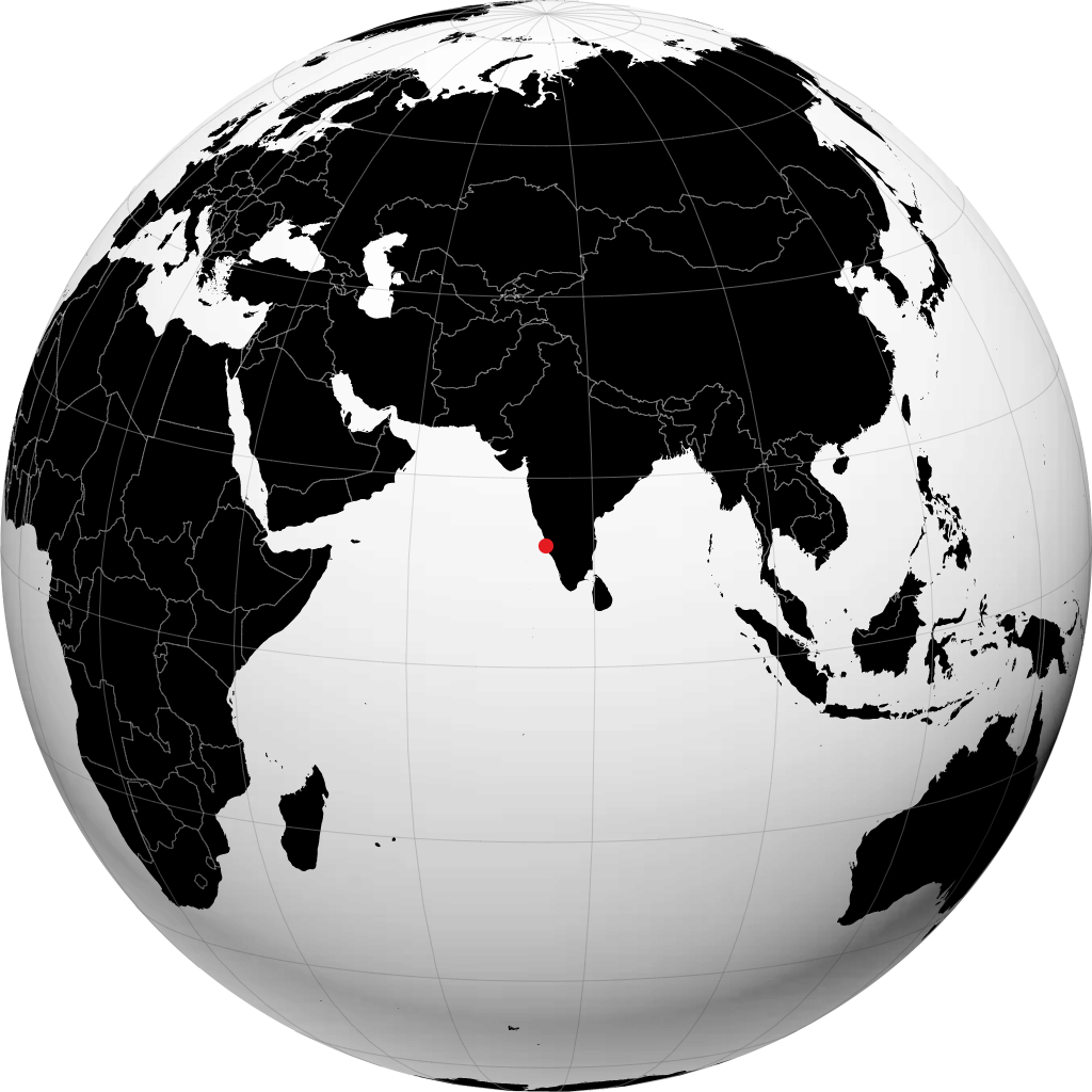 Mangalore auf dem Globus