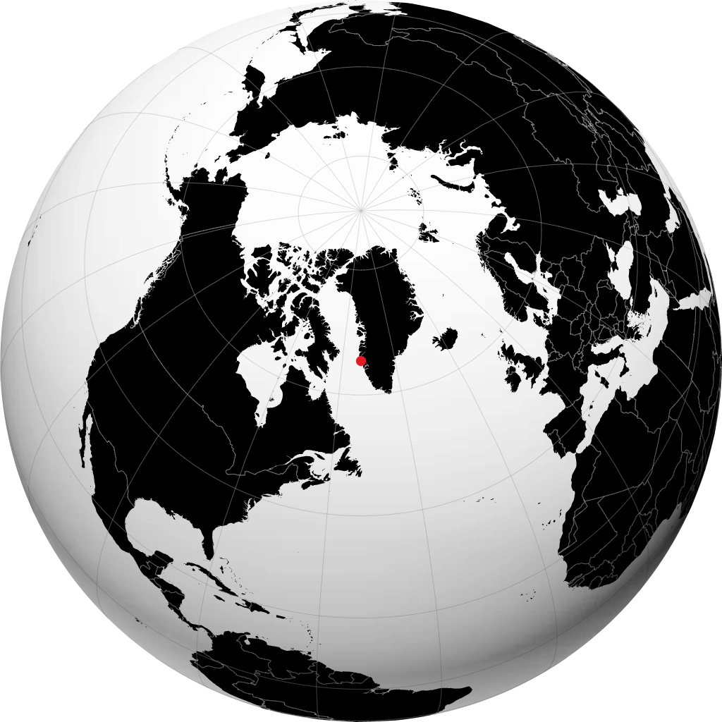 Maniitsoq auf dem Globus