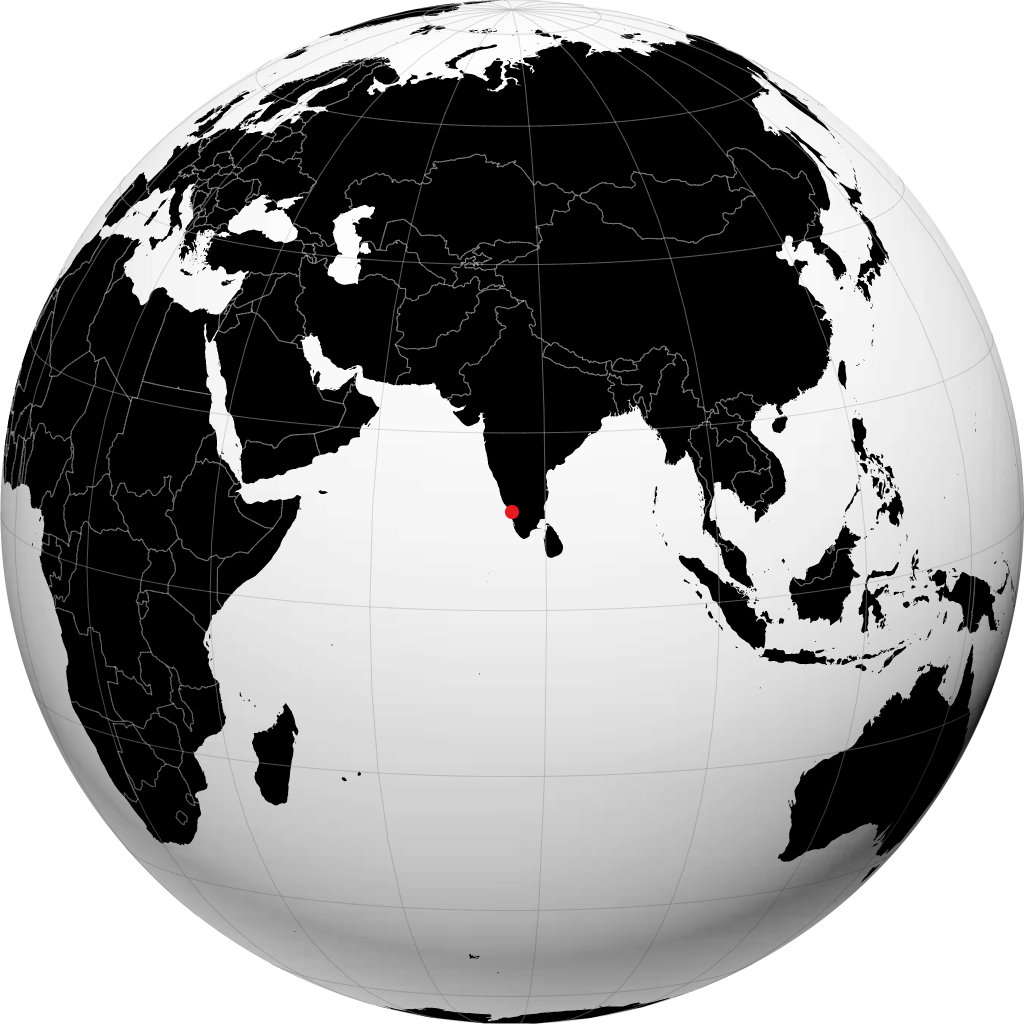 Manjeri auf dem Globus