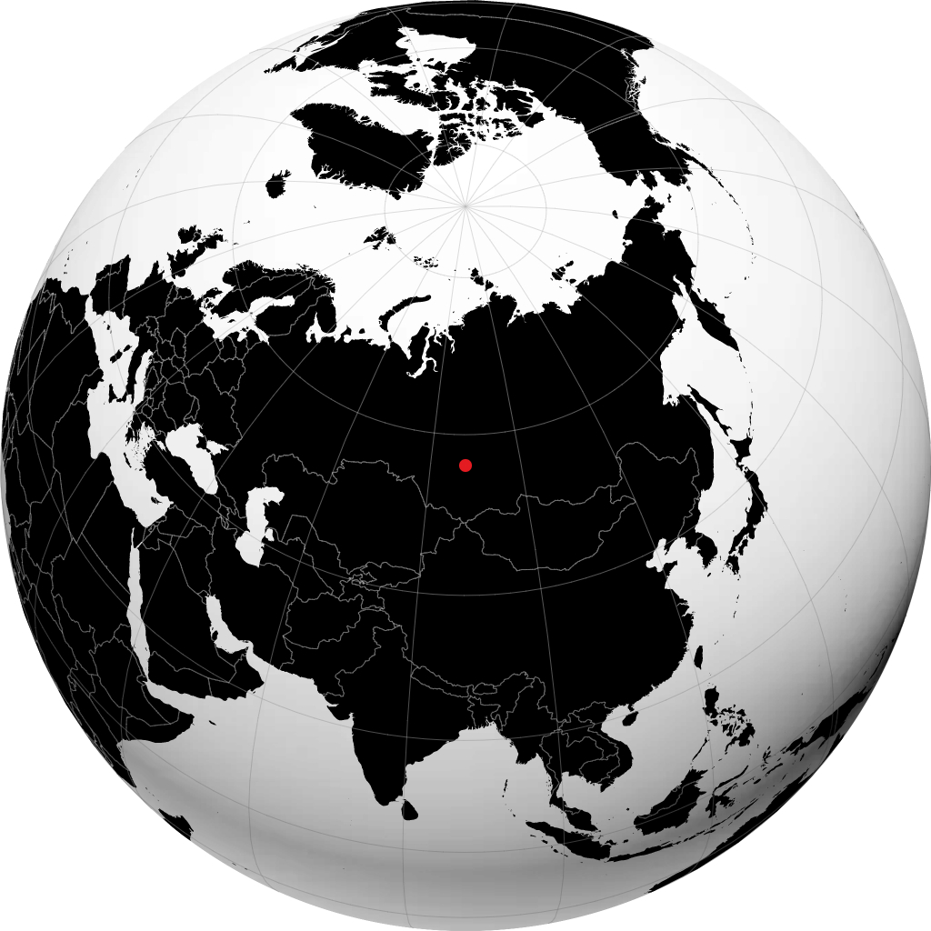 Mariinsk auf dem Globus