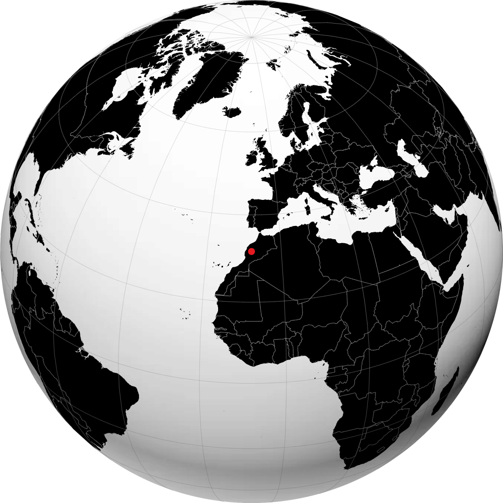 Marrakesch auf dem Globus