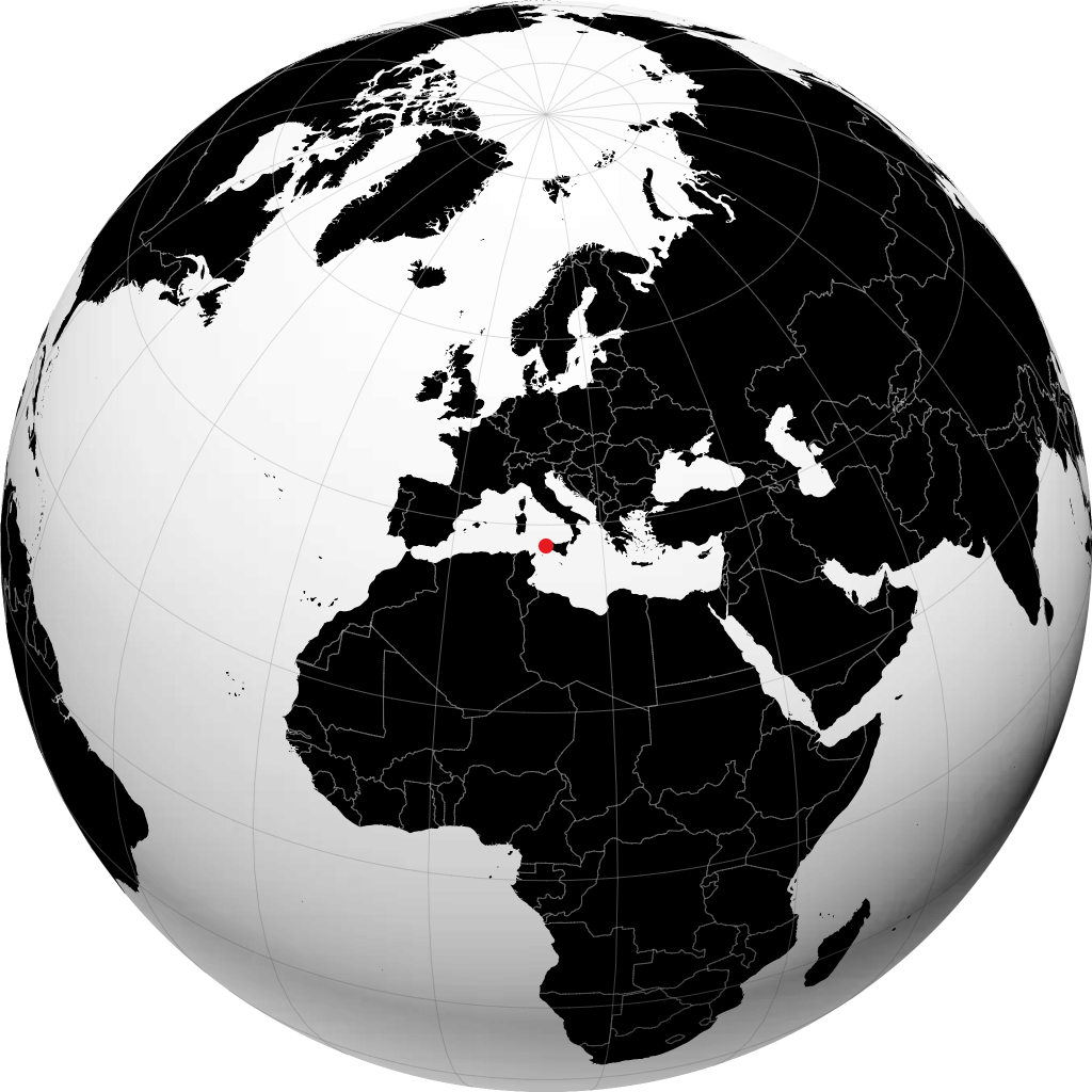 Marsala auf dem Globus