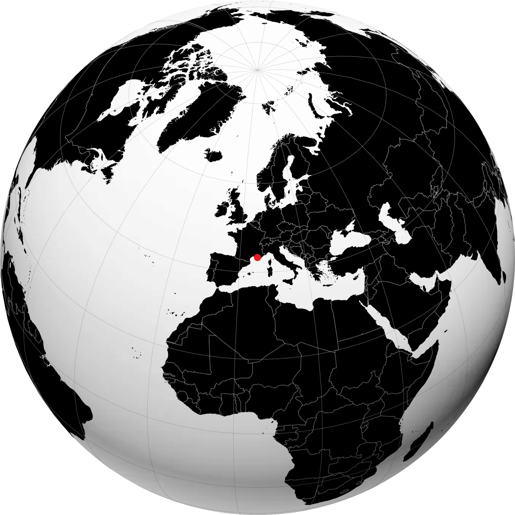 Marseille auf dem Globus
