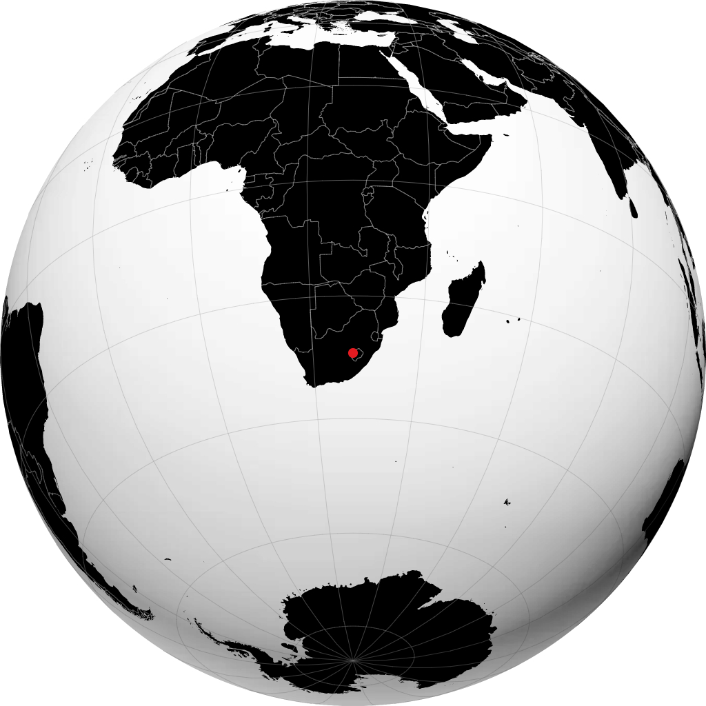 Maseru auf dem Globus