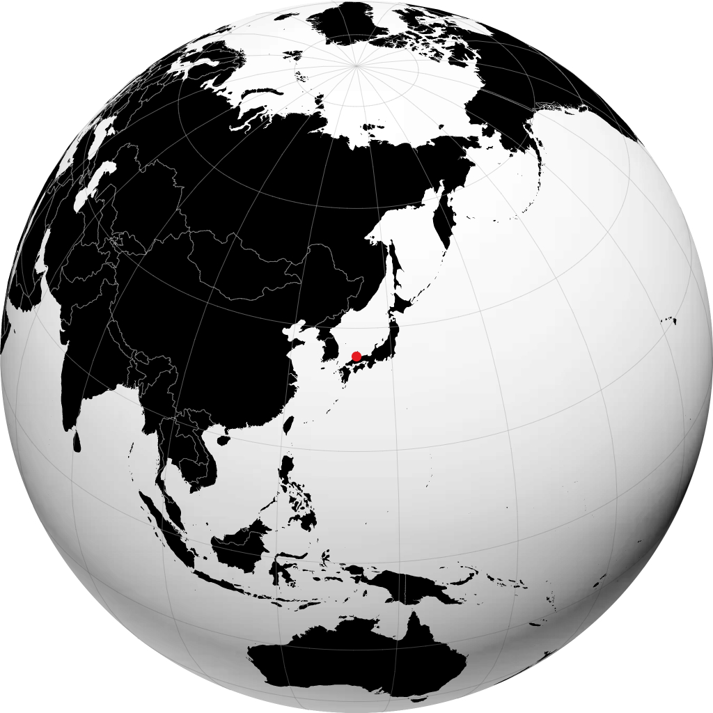 Matsue auf dem Globus