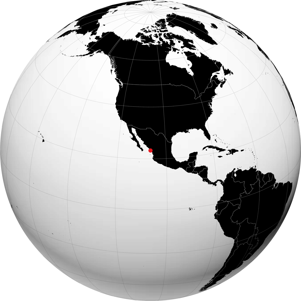 Mazatlán auf dem Globus