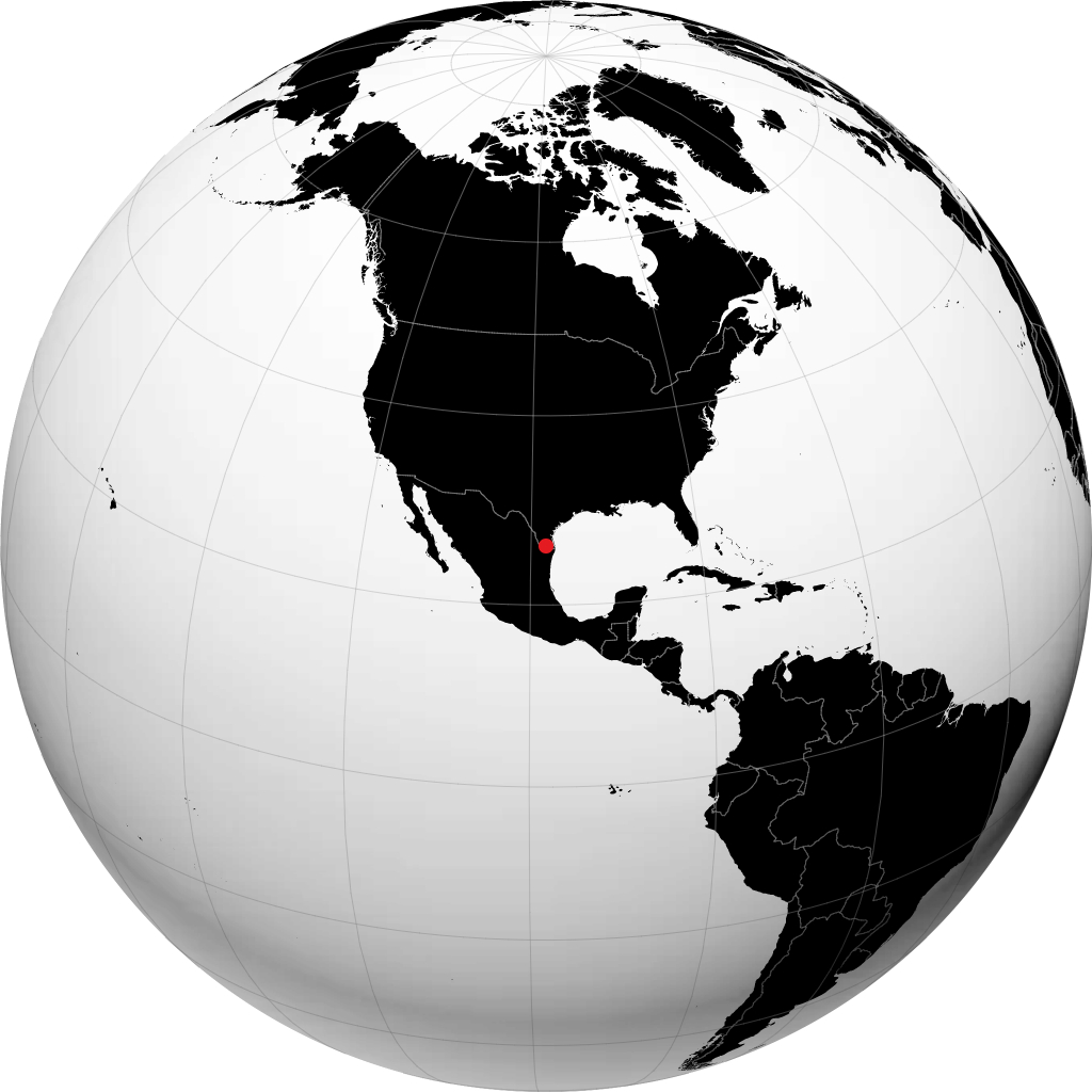 McAllen auf dem Globus