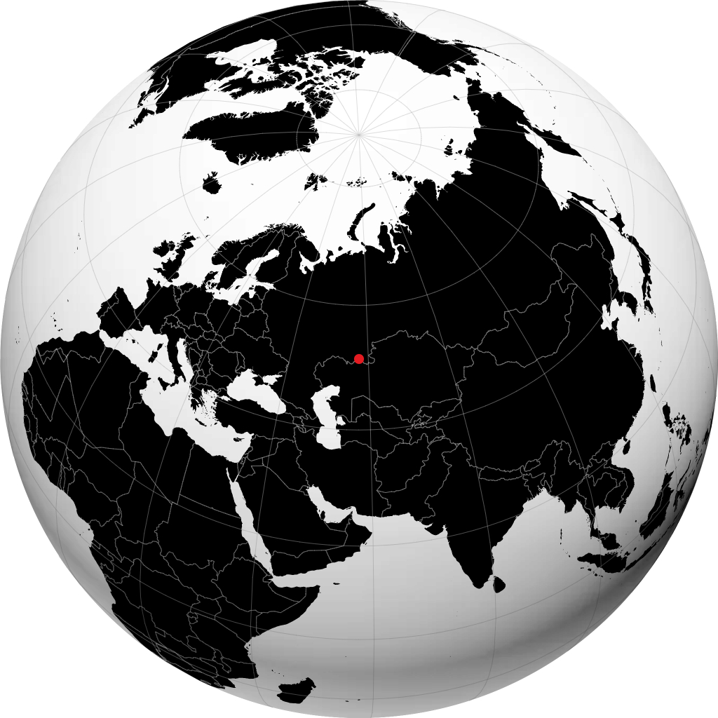 Mednogorsk auf dem Globus