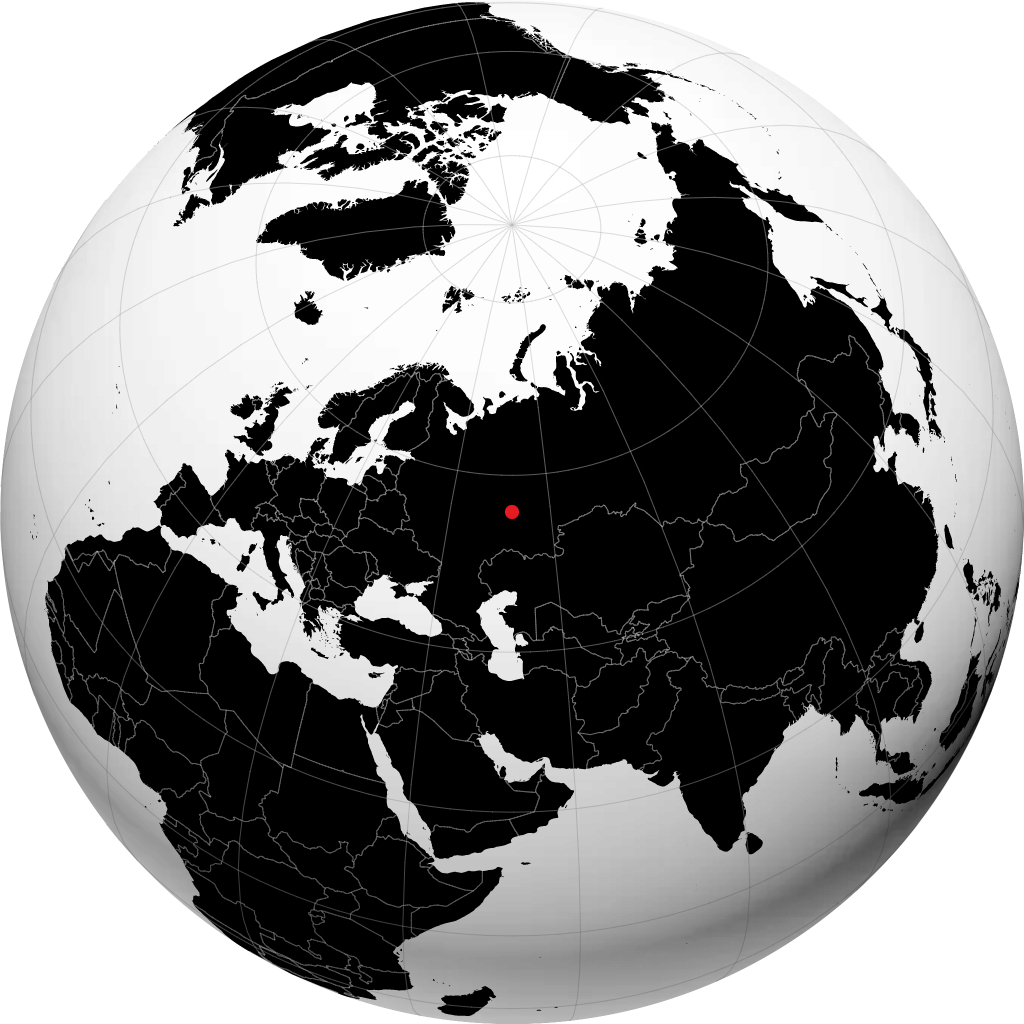 Mendelejewsk auf dem Globus