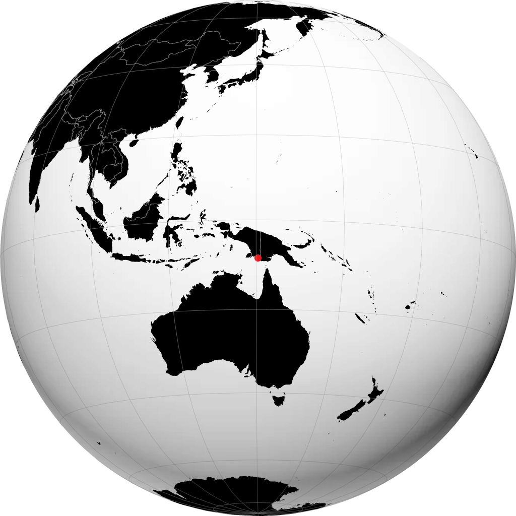 Merauke auf dem Globus