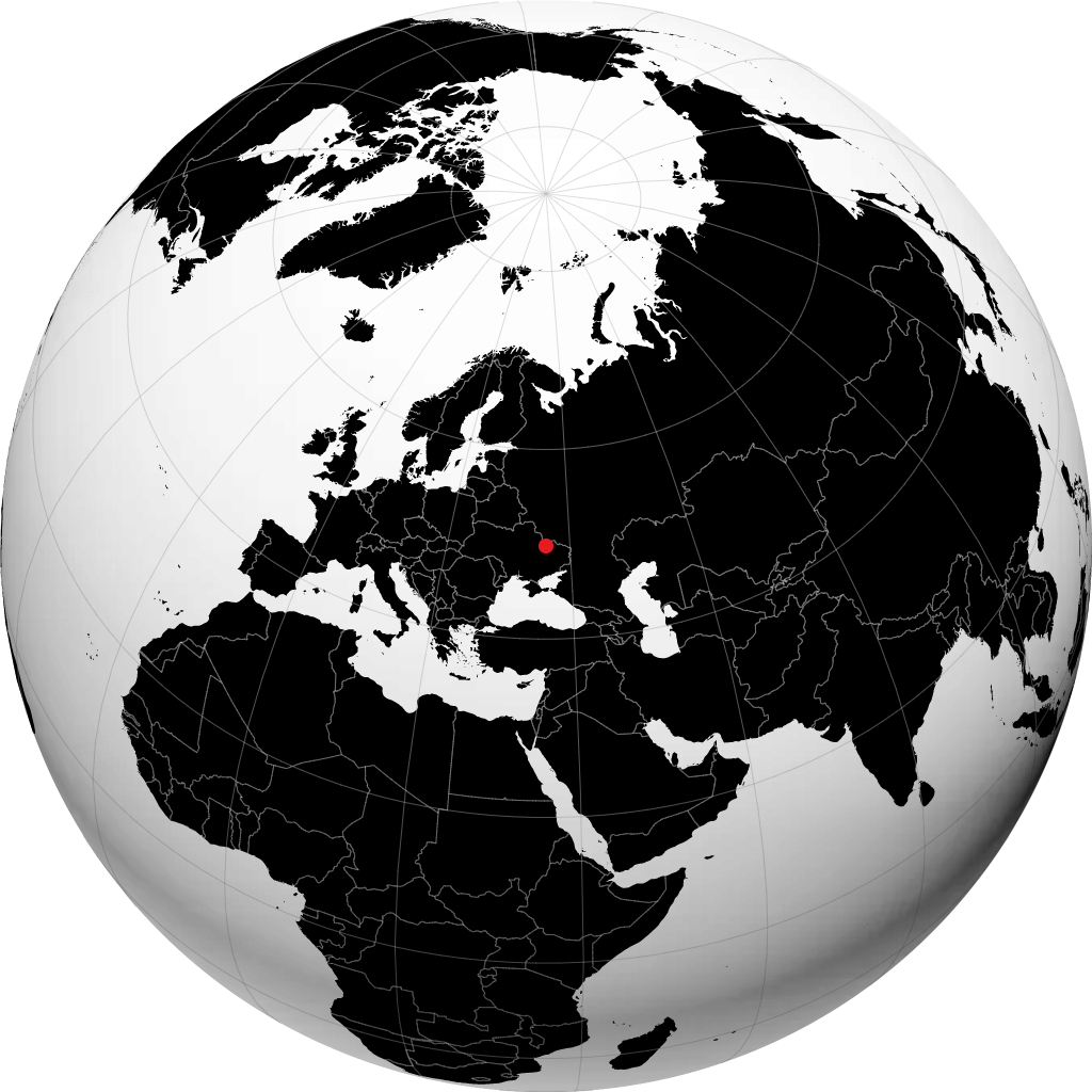 Merefa auf dem Globus