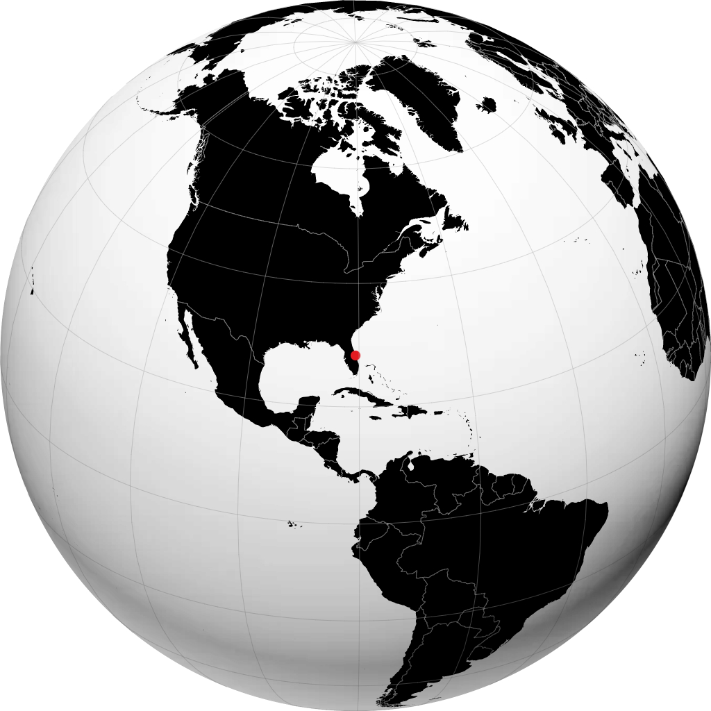 Merritt Island auf dem Globus