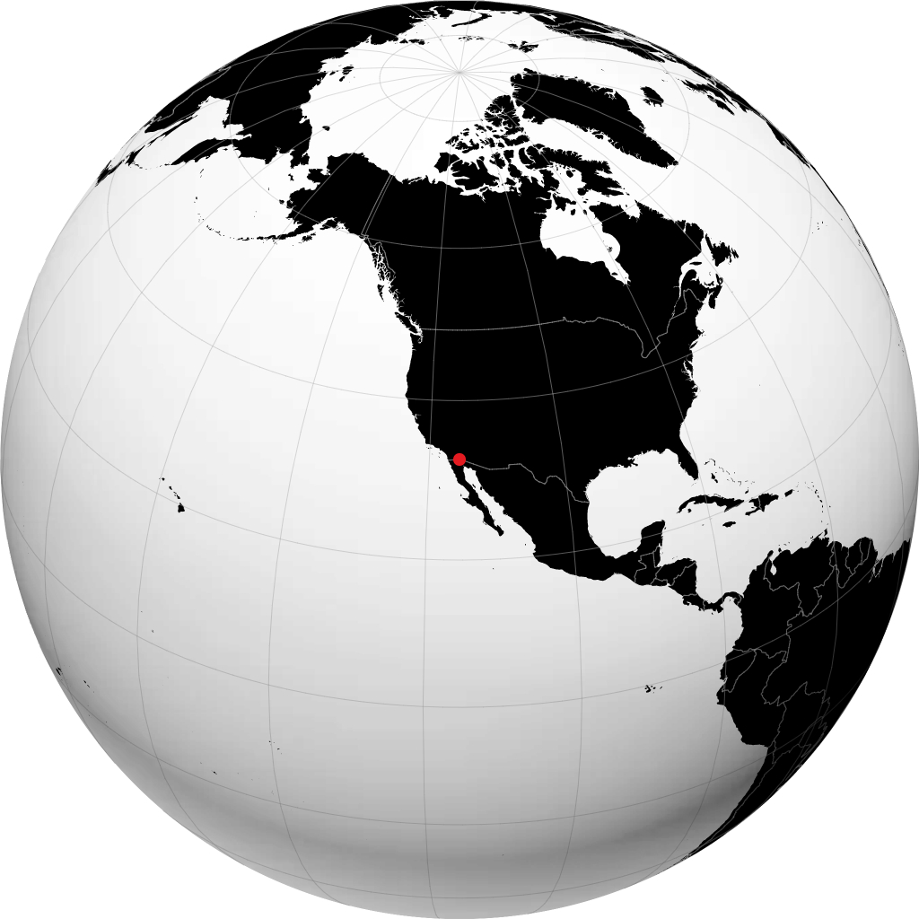 Mexicali auf dem Globus