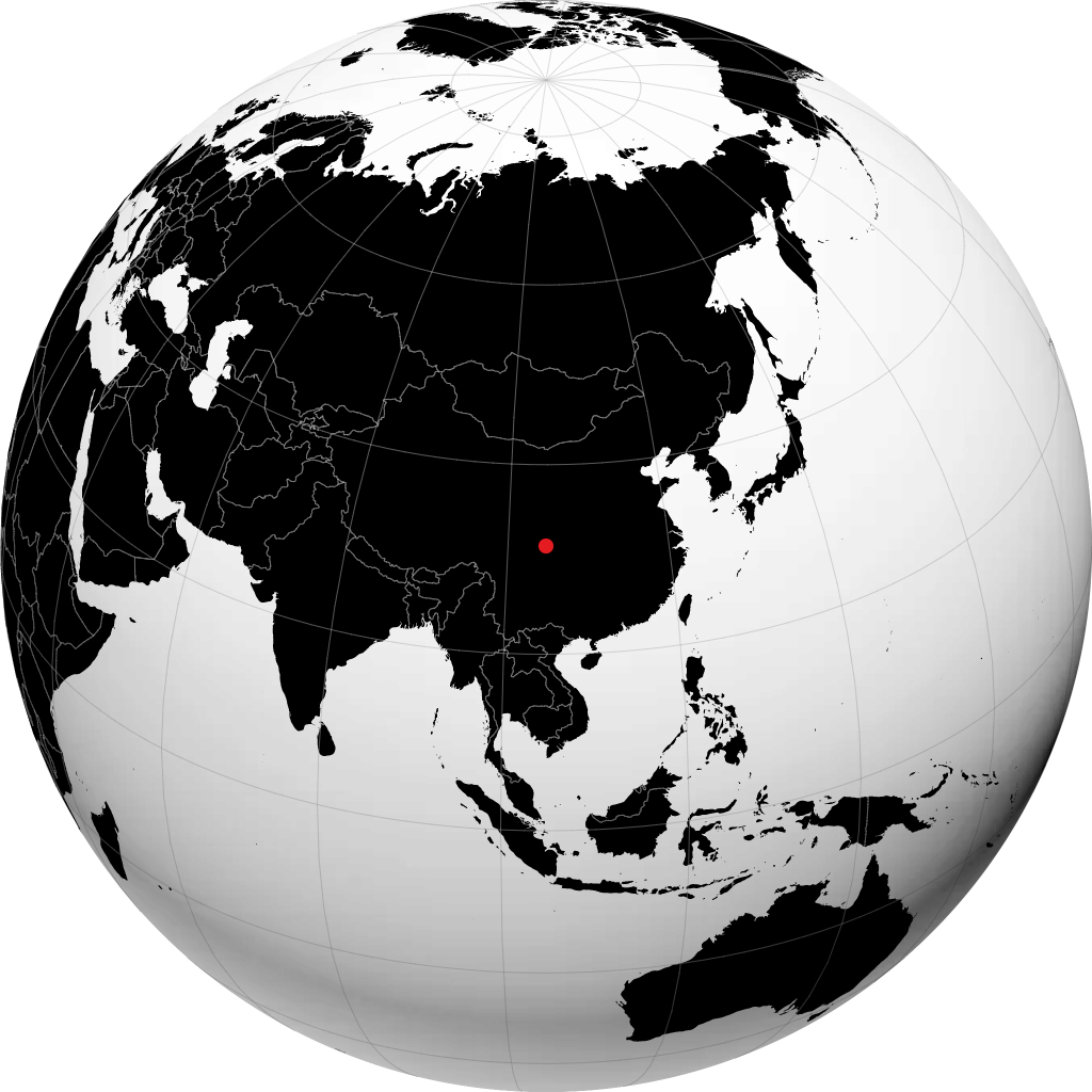 Mianyang auf dem Globus